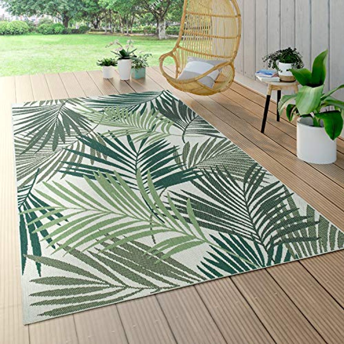 Producto Alfombra Interior Y Exterior De Tejido Plano Jungla Diseño Floral Palmeras Tallado