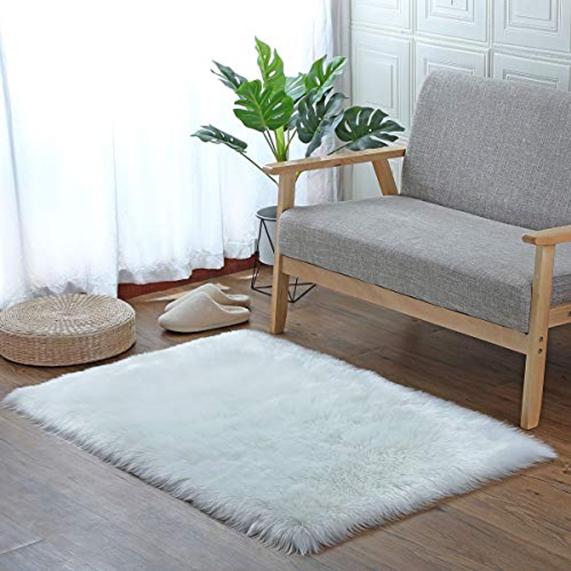 Social YIHAIC Falso Piel de carnero Vellón Alfombra, Elegante De Pelo Largo Mullida