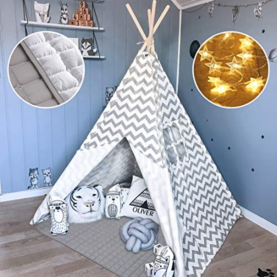 Elemento de la categoría hogar Teepee Tent para niños con colchoneta Acolchada - Tienda de campaña para