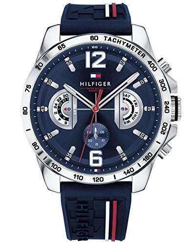 Tommy Hilfiger Reloj Multiesfera para Hombre de Cuarzo con Correa en Silicona