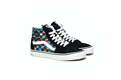 Lugar Vans SK8-Hi Iridescent Check Black/True White Womens 11