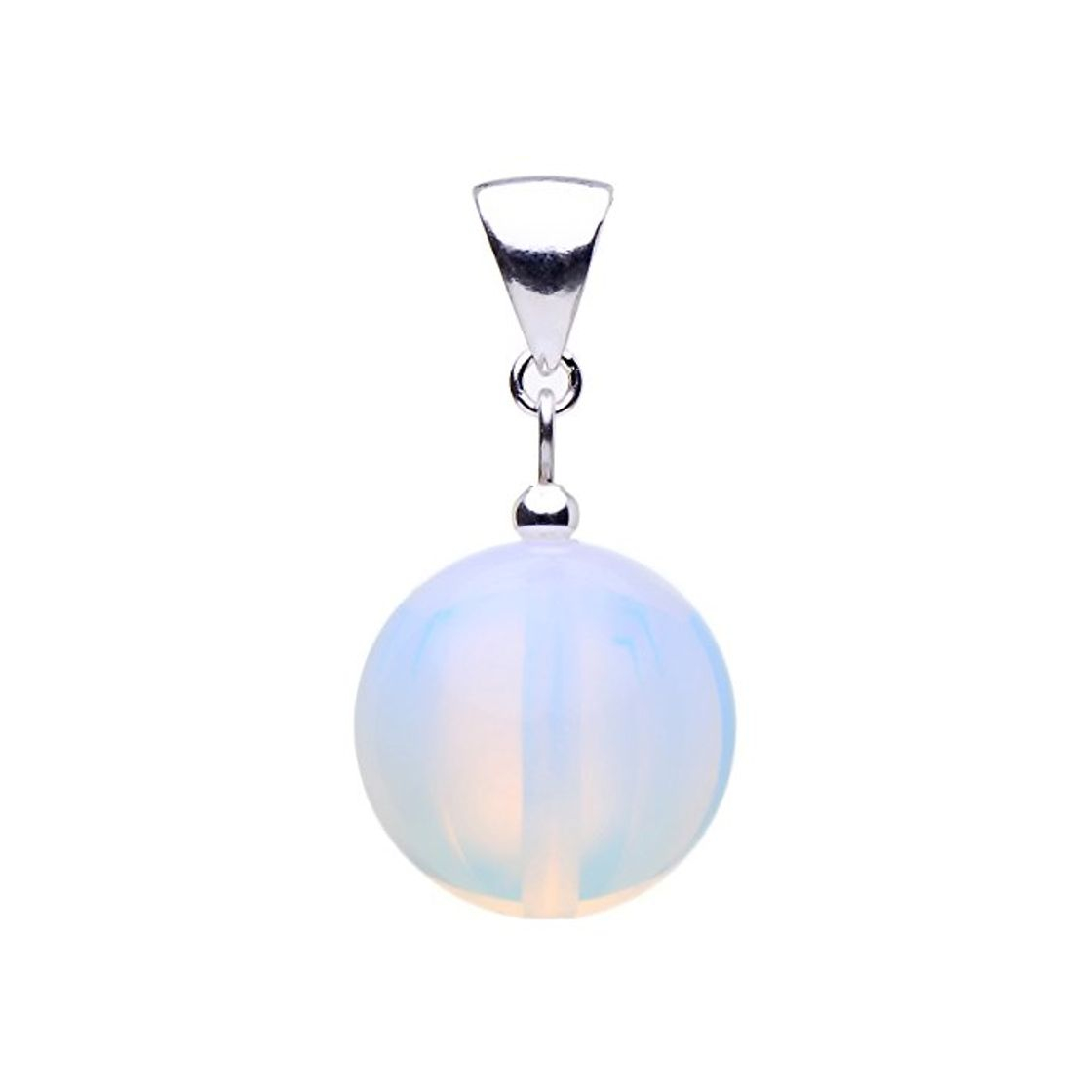 Beauty Colgante de opalit – piedra lunar & 925 plata de ley liso fino bola joyería para mujeres