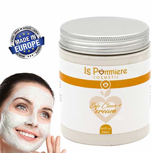 Social Mascarilla exfoliante facial 250ml con ácido hialurónico. Arcilla blanca natural purificante para