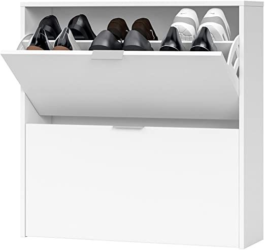 Social Habitdesign 007873O - Zapatero 2 Puertas, Mueble Zapatero Estrecho Acabado en Color