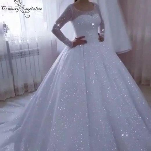 
Vestido de noiva brilhante princesa 