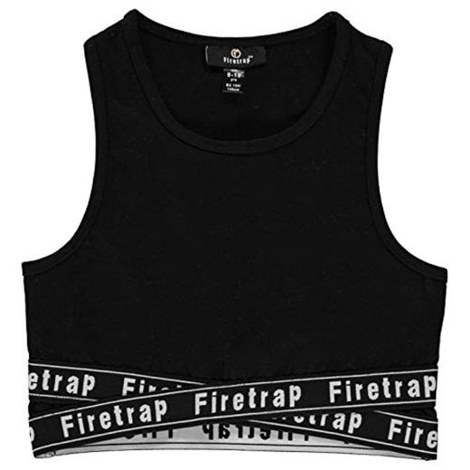 Firetrap Niñas Cross Crop Camiseta De Tirantes Jet Black 11-12 años