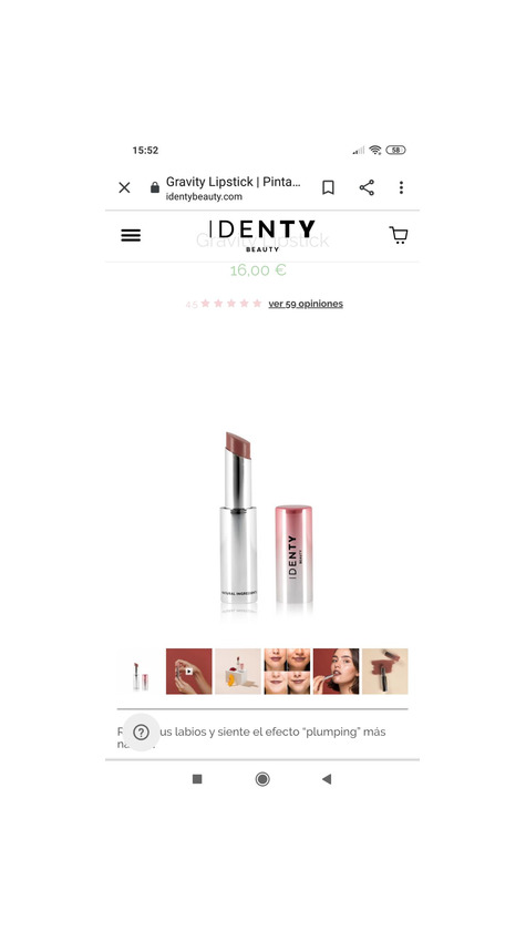 Product Labial Identy Beauty tono Earth