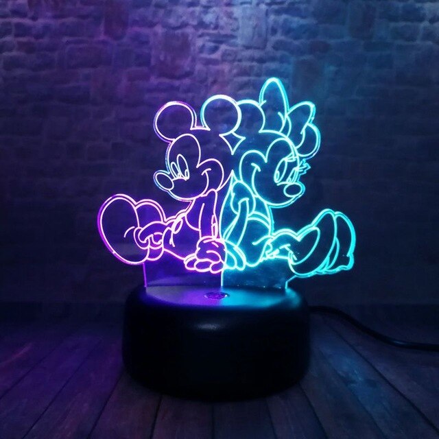 Product Colorful Mickey Family Modeling 3D Nightlight LED Mixed 7 Co