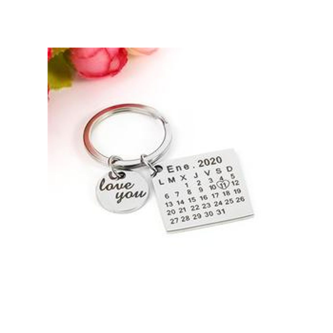 Producto Llavero “Love You” con fecha personalizable 