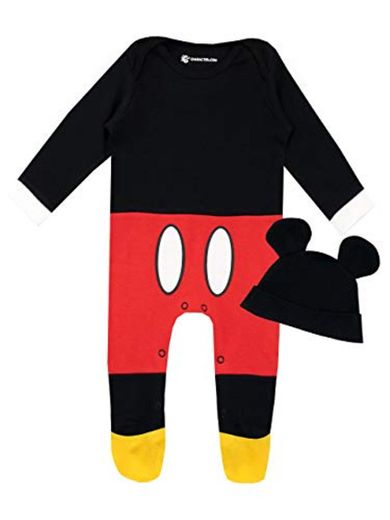 Disney Pijama Conjunto de Pijama Entera y Gorro para Niños Bebés Mickey