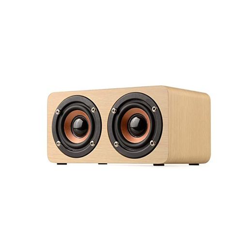 Altavoz Bluetooth Inalámbrico De Madera Portátil HiFi Shock Bass Altavoz TF Caixa De Som Soundbar