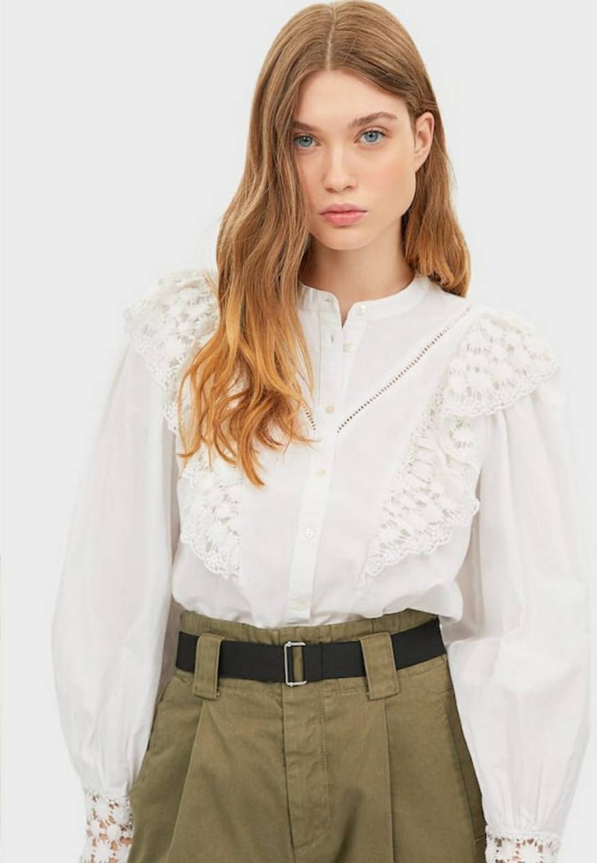 Social Camisa com folhos de crochet - €9