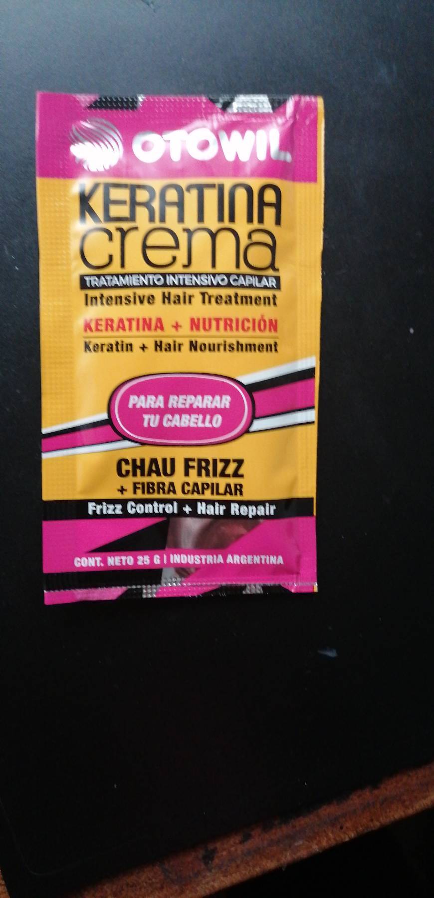 Producto Sobre keratina crema