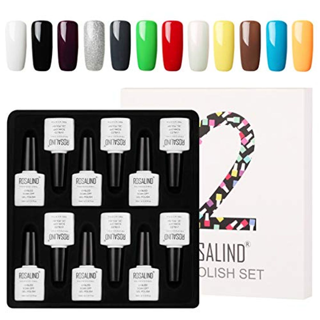 Product ROSALIND gel esmalte de uñas conjunto remojo de kit de barniz Semi permanente gel laca 12pcs 10ml