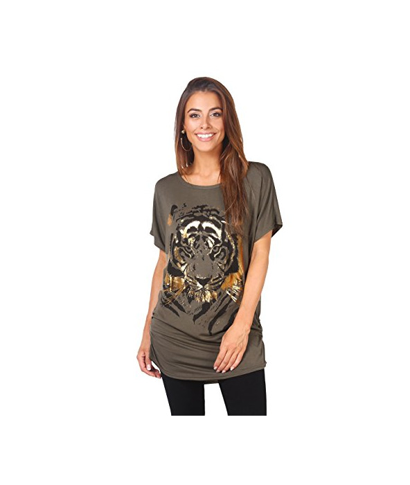 Producto KRISP Camiseta Mujer Top Tallas Grandes Blusa Manga Corta Ancha Fruncido Larga