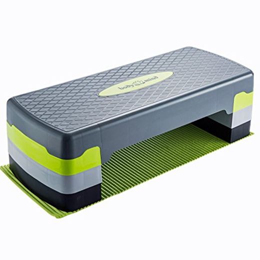 Body & Mind Aerobic Step Board Elite 3-step step-bench con tapete antideslizante