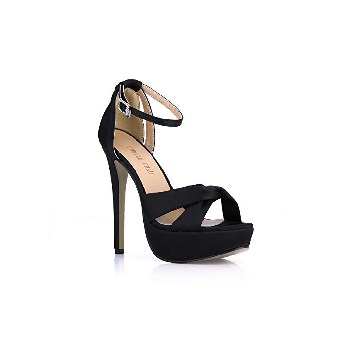 Social CHMILE CHAU-Zapatos para Mujer-Sandalias de Tacon Alto de Aguja-Elegantes-Novia-Boda-Nupcial-Vestido de Fiesta-Punta Abierta-Correa