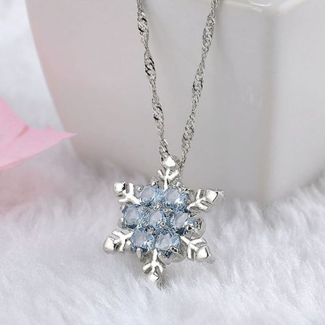 Product Romantic Gifts Unique Elegant Blue Crystal Snowflake Flower 