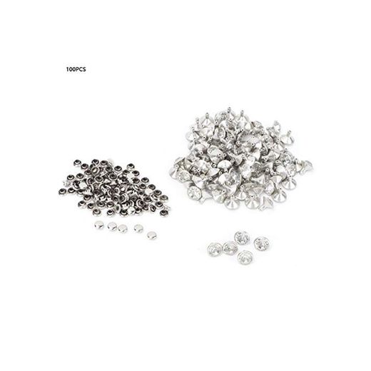 KEYREN Remaches de Cristal para Cuero 100pcs10mm Rhinestones de Metal Remaches Tachas