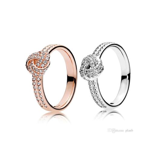 Anel Sparkling Love Knot PANDORA Rose