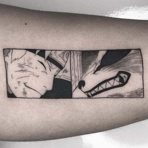 Tattoo Naruto e o Kurama