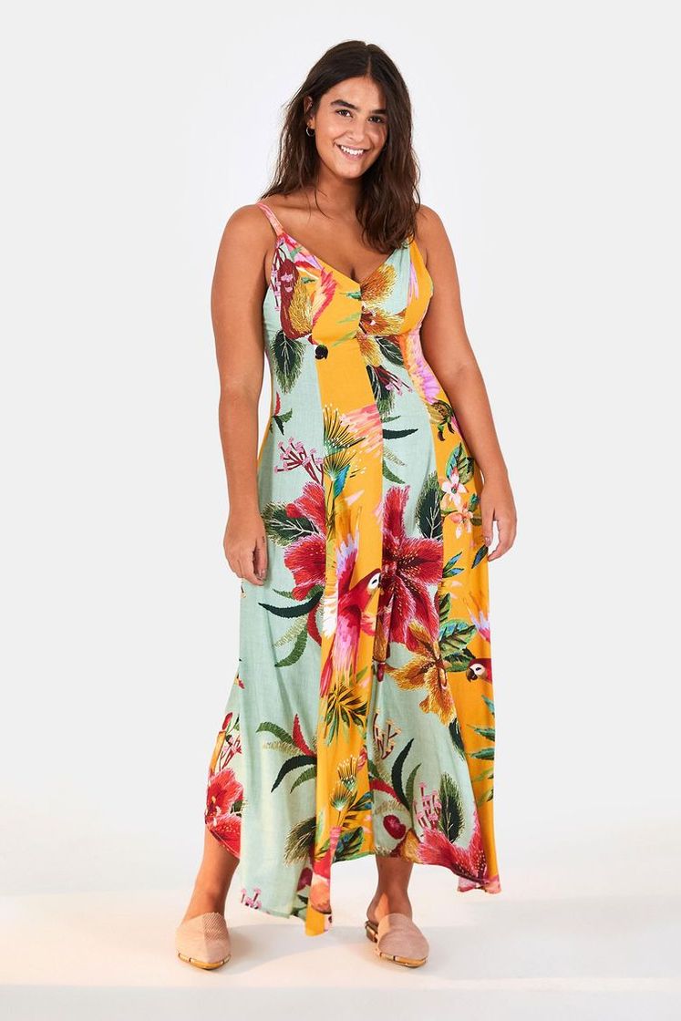 Vestido Midi Bordado Flor - Farm