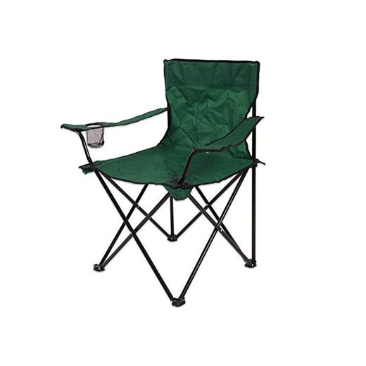 Silla Plegable de Camping Verde de Acero para Playa Garden