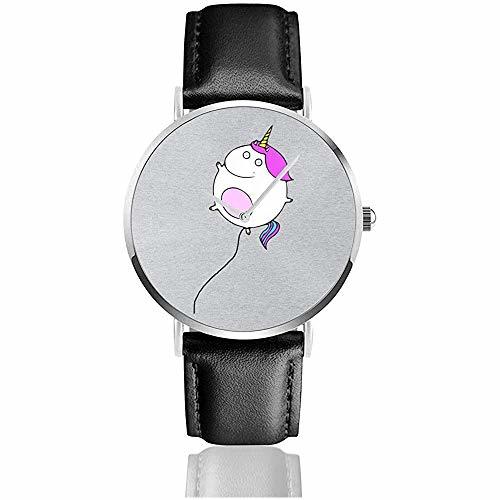 Product Unisex Business Casual Unicorn Balloon Watches Reloj de Cuero de Cuarzo con