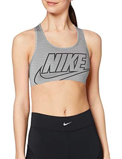 NIKE Med Futura Bra Sujetador de Deporte, Mujer, Smoke Grey/Pure/