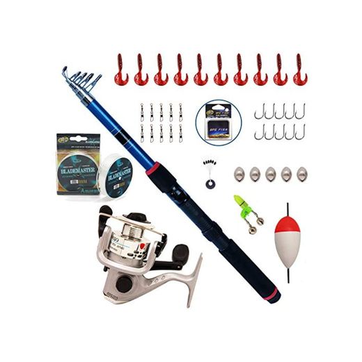 BPS Kit Combo de Pesca Incluye Caña de Pescar Spinning Telescópica Carrete