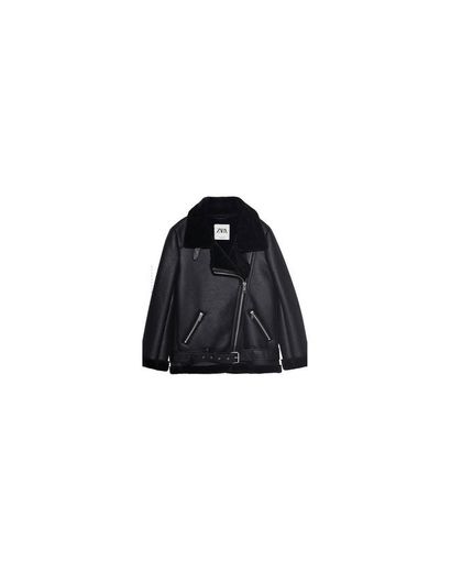 Chaqueta aviador negra ZARA