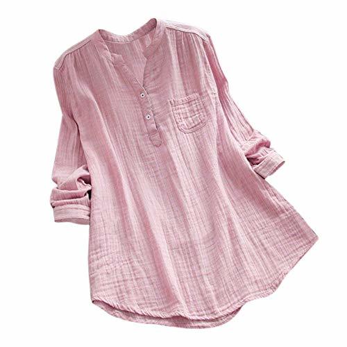 Fashion Abollria Camisa de Gasa para Mujer 3/4 Mangas Elegante Blusa Chiffon Cuello