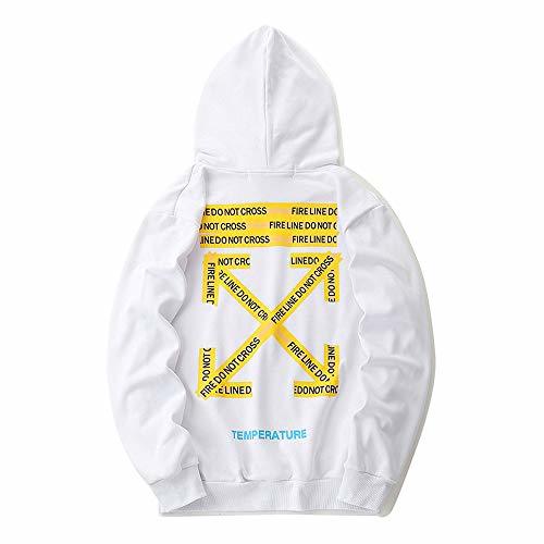 QYS Sudadera con Capucha Off OW Logo Cotton Pullover para Hombres/Mujeres