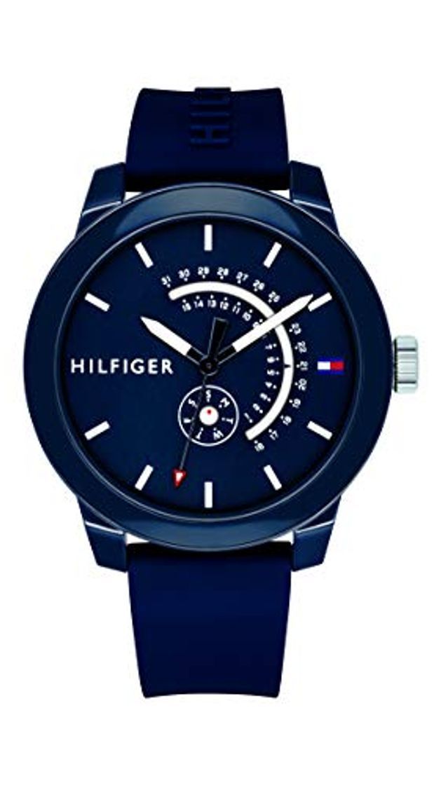 Social Tommy Hilfiger Reloj Analógico para Hombre de Cuarzo con Correa en Silicona
