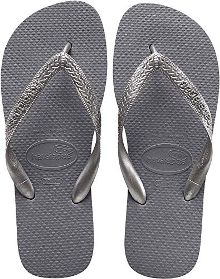 Fashion Havaianas Top Tiras, Chanclas para Mujer, Plateado