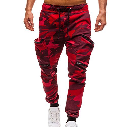 Lugar LANSKIRT_Pantalones de Trabajo Hombre Pantalones Deportivos con Cremallera y Bolsillos de Joggers