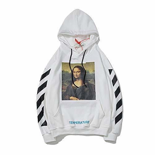 QYS Sudadera con Capucha Off OW Logo Cotton Pullover para Hombres/Mujeres