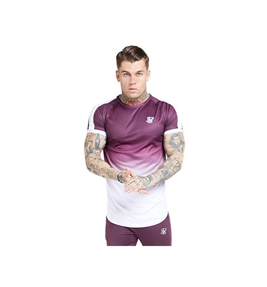 Social Sik Silk ﻿ S/S Fade Tech tee – Rich Burgundy Fade