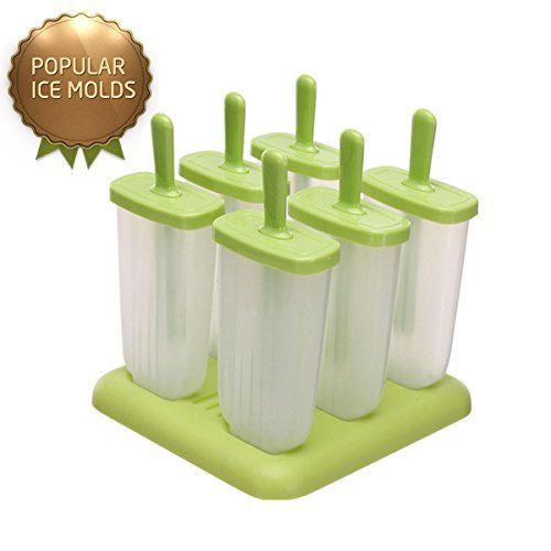 Twshiny 6 pcs Cuadrada diseño Ice Cream Pop moldes Helados Popsicle Moldes Frozen