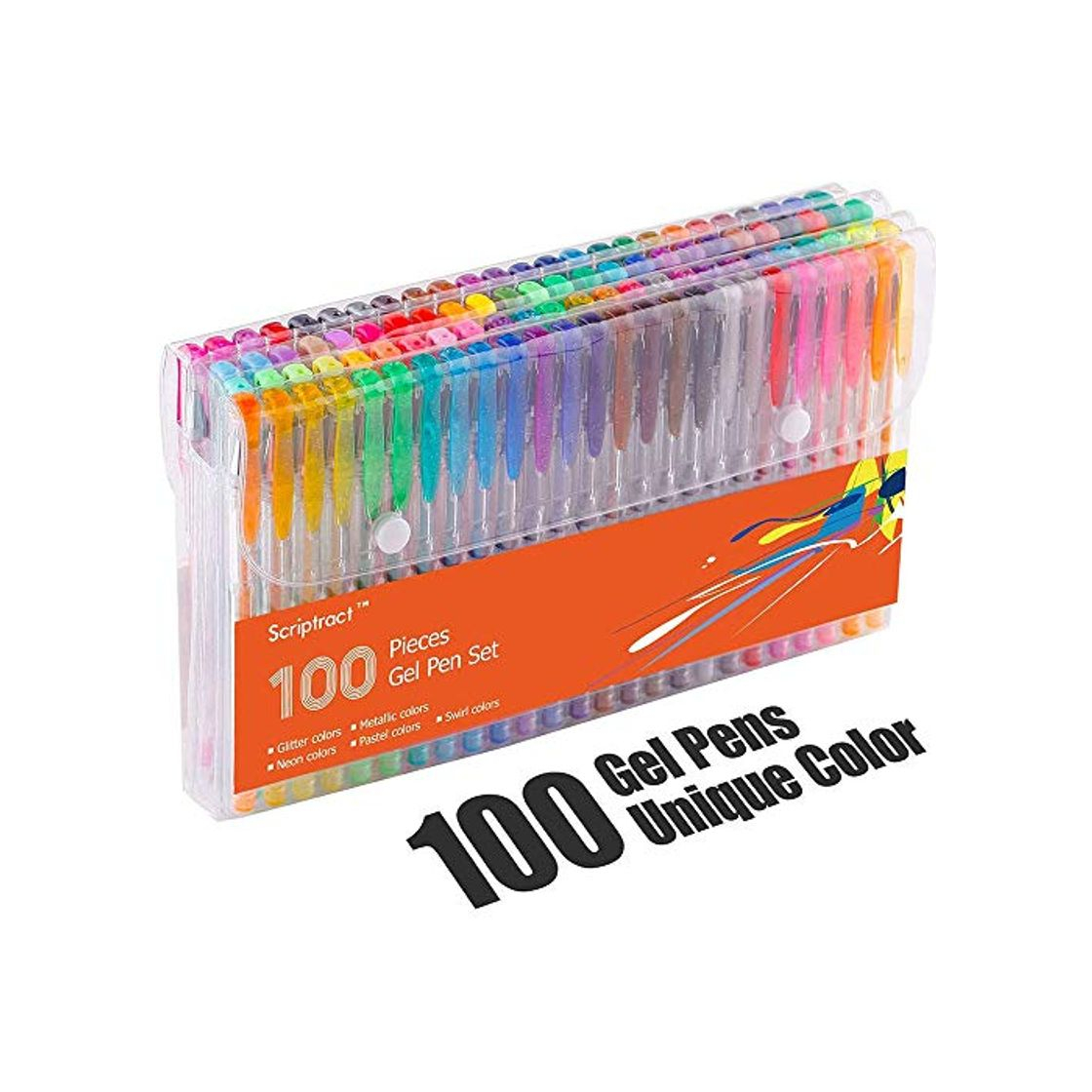 Producto Scriptract Bolígrafos de Gel de Colores con Estuche 100 Colores Únicos para