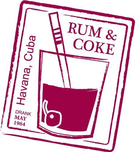 Lugar Rum & Cola Coke Cocktail Drink Grunge Stamp Alta Calidad De Coche