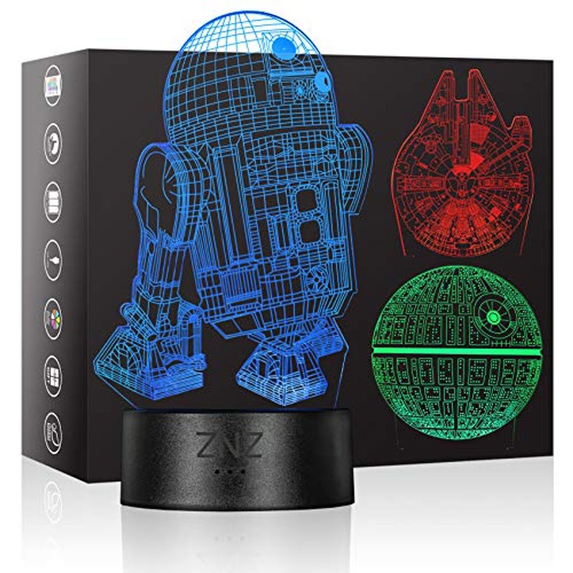 Elemento de la categoría hogar 3D LED Star Wars Luz de noche, Lámpara de ilusión Death Star