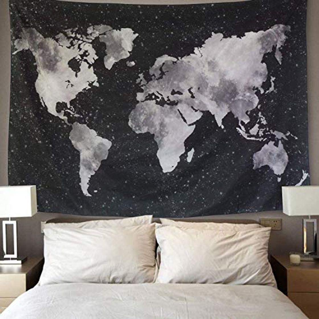 Social LOMOHOO Tapiz Mapa del Mundo para Pared Decoración Retro Tapiz de Tela