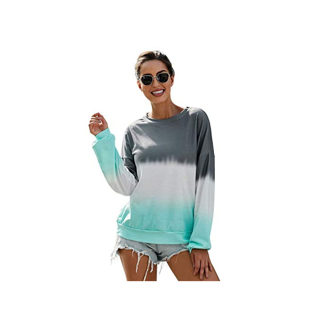 Moda LUI SUI Sudadera Casual con Bloque de Color para Mujer