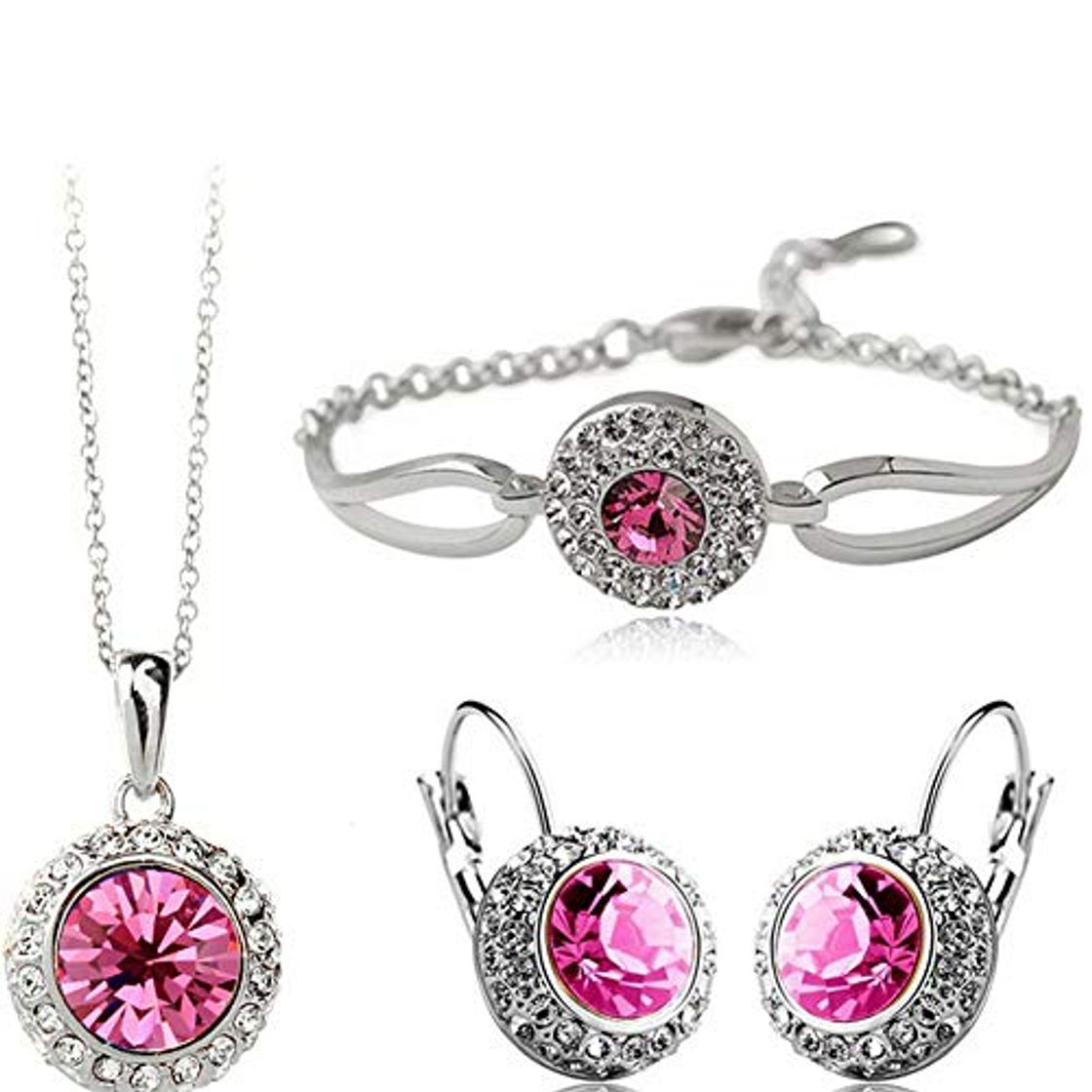 Social Nupcial collar de Dama de honor gota pendientes pulsera conjunto de joyas de Navidad para las mujeres