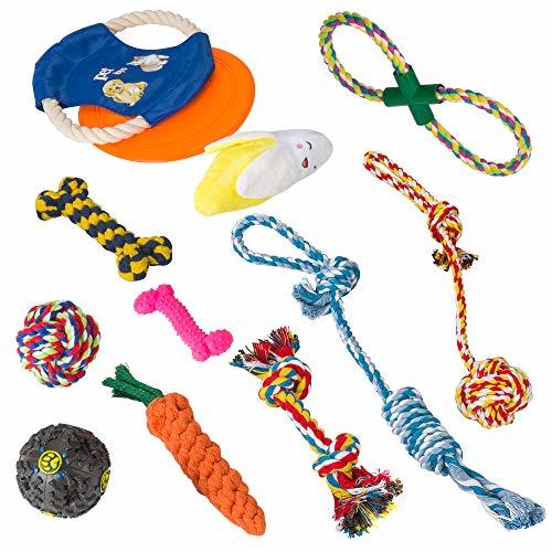 Place Juego de Juguetes para Perros, Cuerda para Masticar, Frisbee, Pelota Que Hace