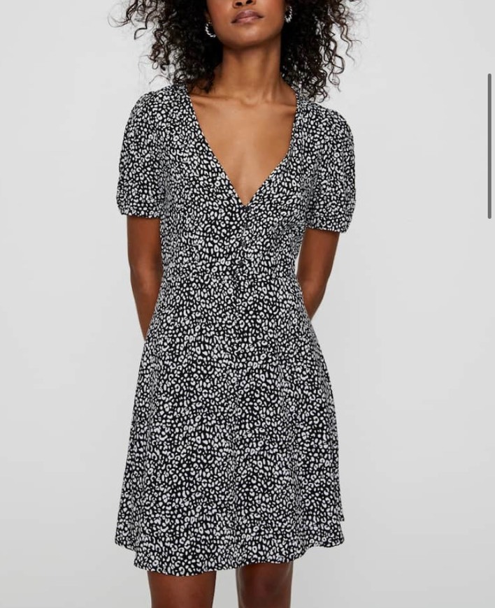 Social Vestido corto blanco y negro