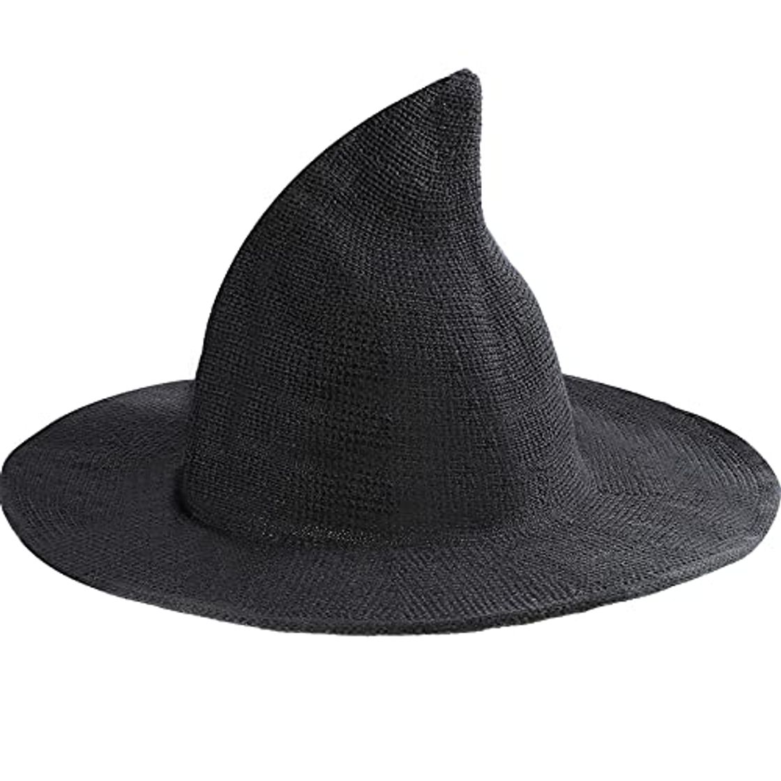 Social Sombrero de Bruja de Halloween Sombrero de Ala Ancha de Tejida con Chapitel Accesorios para Disfraces de Cosplay