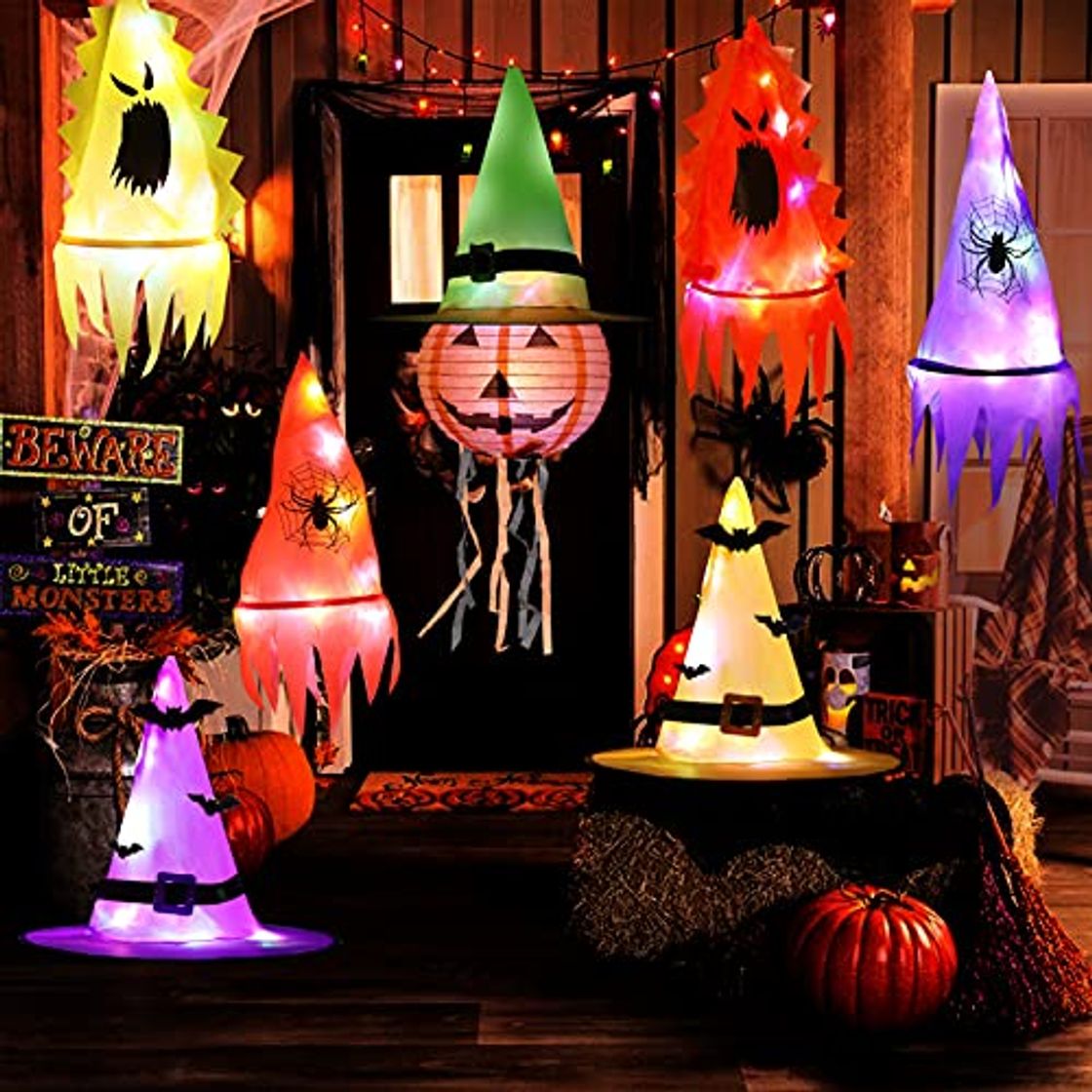 Social HOWAF Iluminación Bruja Sombreros Decoración para Halloween Exterior Interior