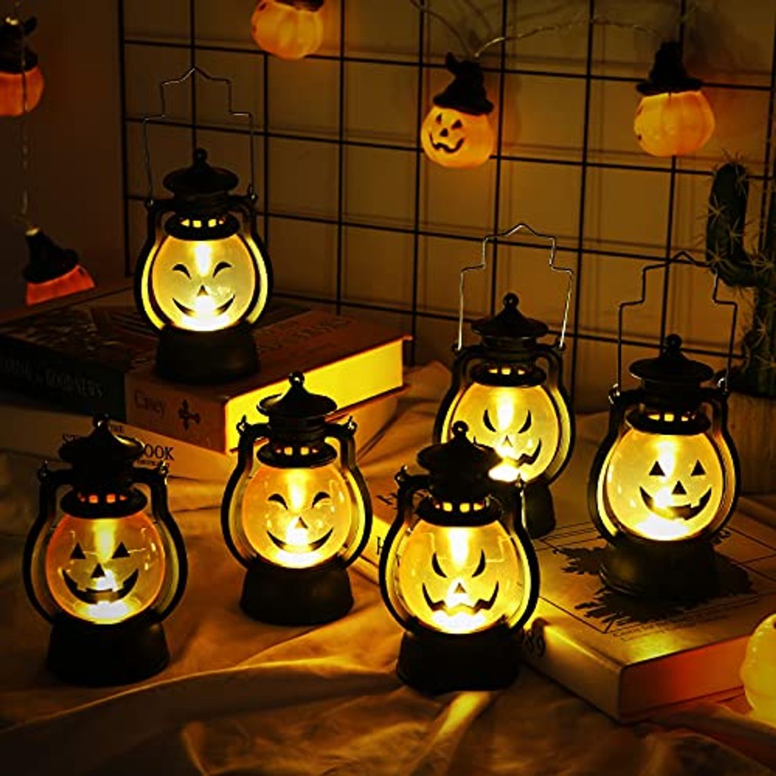 Social mreechan Linterna de Llama de Halloween 6 Piezas